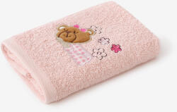 Goldea gyermek frottír törölköző - mackók rózsaszín alapon 30 x 50 cm