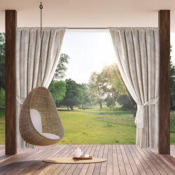  Garden rózsa mintás vízálló kerti függöny elkötővel Púder/krémszín 155x200 cm - brightenzi - 7 505 Ft