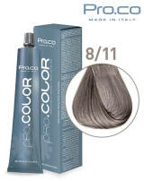 Pro.co Vopsea de par profesionala 8/11 Blond deschis cenusiu 100ml