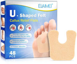 ELAIMEI Set 48 Pernite din Fetru pentru Calusuri, Forma U , Anti-Frecare E i Anti-Durere