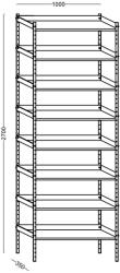 Hobbytools. ro Raft 8 polite din tabla zincata, 1000x350x2700 mm (C671) Raft