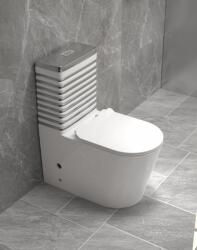  Set vas wc , montare pe podea, rimless, evacuare laterala, alb gri 68 x 37 x 80 cm T2126WS (A059)