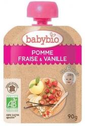 Babybio БИО Плодов мус Ябълка, Ягода и Ванилия 90г