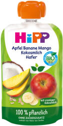 Hipp Organic Плодова закуска Ябълка, банан, манго, кокосово мляко и овес 100г