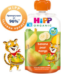 Hipp Organic Плодова закуска банан, круша и манго 100г