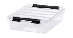 SMARTSTORE Műanyag tárolódoboz, 1 liter, fekete fogantyúkkal, 'Classic 1', átlátszó (CSDSMART24) (CSDSMART24)