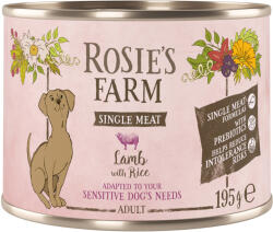 Rosie's Farm 6x195g Rosie's Farm Single Meat Adult bárány & rizs nedves kutyatáp