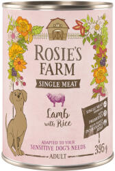 Rosie's Farm Rosie's Farm Single Meat Adult gazdaságos csomag 24 x 395 g - Bárány & rizs