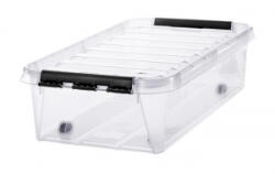 SMARTSTORE Műanyag tárolódoboz, 31 liter, fekete fogantyúkkal és görgőkkel, 'Classic 35', átlátszó (CSDSMART39) (CSDSMART39)