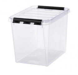 SMARTSTORE Műanyag tárolódoboz, 14 liter, fekete fogantyúkkal, 'Classic 11', átlátszó (CSDSMART31) (CSDSMART31)