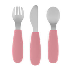 Petite&Mars PETITE&MARS Rozsdamentes acél evőeszközkészlet Take&Match Dusty Rose 12m+