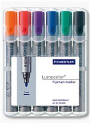 STAEDTLER Flipchart marker készlet, 2 mm, kúpos, STAEDTLER "Lumocolor 356", 6 különböző szín (356WP6)