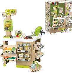Smoby - Supermarket Fresh Market - Supermarket organic cu casa de marcat, cos de cumparaturi, multe accesorii si functii electronice, pentru copii de la 3 ani (7600350233)