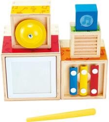 Hape Cub de stivuire muzical din lemn, cu 5 instrumente, de la 18 luni (E0336)