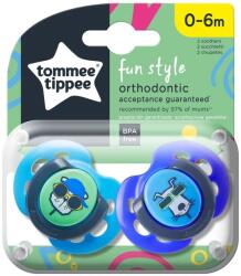 Tommee Tippee Ортодонтични залъгалки Tommee Tippee - Fun Style, 0-6 m, 2 броя, Куче и Котка (TT.0083.003)