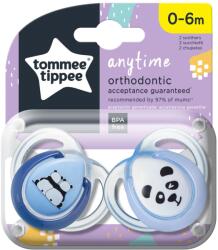 Tommee Tippee Ортодонтични залъгалки Tommee Tippee - Any Time, 0-6 m, 2 броя, Сини панди (TT.0082.001)