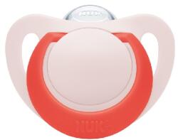 Nuk Силиконова залъгалка NUK - Star, Розова с кутия за стерилизиране, 18-36 m (10739748_girl)