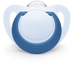 Nuk Силиконова залъгалка NUK - Star, Синя с кутия за стерилизиране, 6-18 m (10736751-синя)