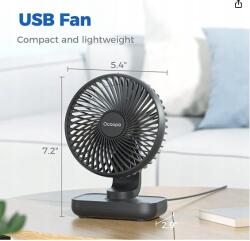 Ocoopa Usb asztali ventilátor - csendes, állítható, hordozható (D606U)