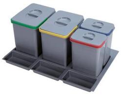 EKOTECH - Beépíthető hulladékgyűjtő PRACTIKO 900 - 2x15 liter 2x7 liter + 3 tartó (MK91174100B5)