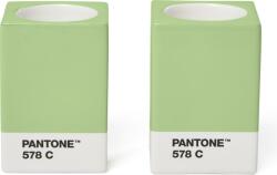 Copenhagen Design Свещници Pantone, за класически или чаени свещи, светлозелени, 2 бр (101720578)