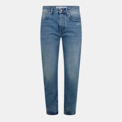 OFF WHITE Дънки OFF WHITE Women's Mid-Rise Straight Leg Jeans - Blue/White