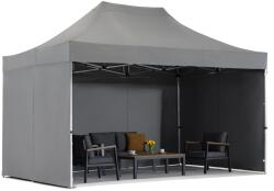 Garden Point Antracit Manta 3 x 4, 4m kerti pavilon Garden Point függönnyel (GAP1363)