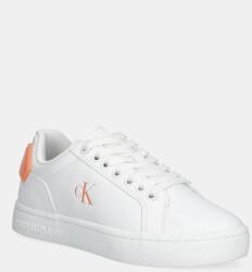 Calvin Klein bőr sportcipő CLASSIC CUPSOLE RU PATCH LTH WN - fehér Női 37