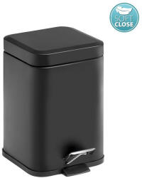 SAPHO ARGENTA szemetes Soft Close, 3 liter, matt fekete (220914) (220914)