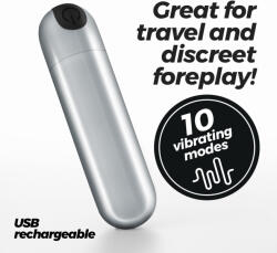 Crushious Imoan Rechargeable Vibrating Bullet Silver