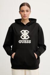 GUESS felső CARMEN fekete, nyomott mintás, kapucnis, V5YQ01 KCX22 - fekete S