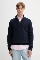 Tommy Hilfiger pamut pulóver könnyű, sötétkék, félgarbó nyakú, DM0DM21654 - sötétkék XL
