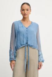 GUESS felső selyemkeverékből CAMILLA - kék XS