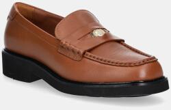 Tommy Hilfiger bőr mokaszin CREST SQUARISH TOE PENNY LOAFER - barna Női 41