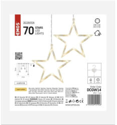 EMOS LED karácsonyi fényfüggöny - 7 csillag, 67x125cm, kültéri és beltéri, meleg fehér DCGW14 (DCGW14)