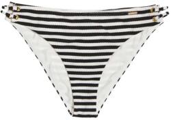 Superdry Alice Textured Cupped bikini bottom - White / Black (Mono Stripe)