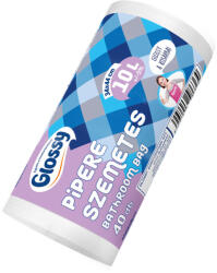 Glossy Szemeteszsák pipere 10 liter 34 x 44 cm 40 db/tekercs fehér - vegyesbolt