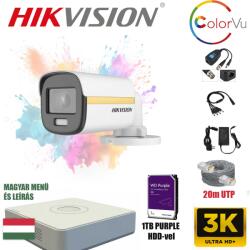  Hikvision ColorVu MAX szereld magad 5MP TurboHD csomag 1 kamerával, minden tartozékkal