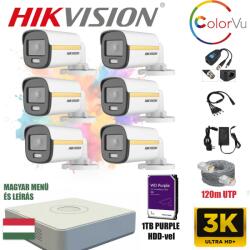  Hikvision ColorVu MAX szereld magad 5MP TurboHD csomag 6 kamerával, minden tartozékkal