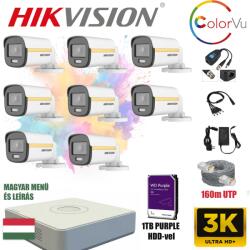  Hikvision ColorVu MAX szereld magad 5MP TurboHD csomag 8 kamerával, minden tartozékkal