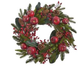  Coronita brad artificial+mere+con+bobite rosii pentru decoratiuni craciun (71025)