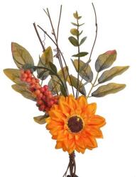  Buchet frunze artificiale+floarea soarelui+bobite pentru aranjamente florale (3225)