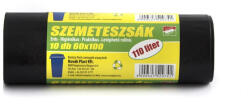 Szemeteszsák 110 liter 60 x 100 cm 25 mikron 10 db/tekercs fekete - iroszer24