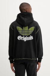Adidas pamut melegítőfelső Grfx Hoodie fekete, sima, kapucnis, JY2730 - fekete XL