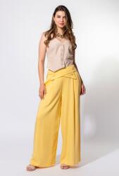 Hermosa Pantaloni palazzo din vascoza, cu un croi amplu si fluid ELLIS, Hermosa, galben