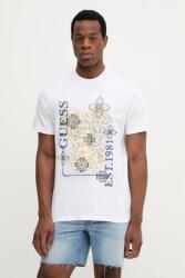 Guess pamut póló fehér, nyomott mintás, M5YI12 I3Z14 - fehér L