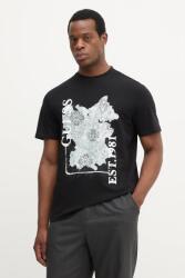 Guess pamut póló fekete, nyomott mintás, M5YI12 I3Z14 - fekete XL