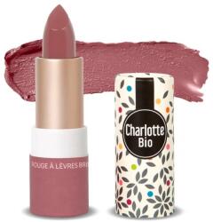 Charlotte Bio Ruj stralucitor cu unt de shea, ulei de ricin si ceara Bio Rose Vintage, 3.5g, Charlotte Bio
