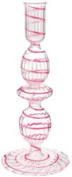 PIP STUDIO Suport din sticlă, pentru lumânări, Pip Studio, Swirl Pink, 20 cm, colecția Jolie (GDPIP51092131)