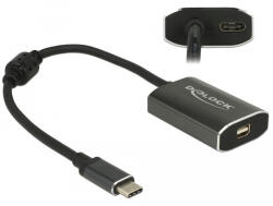 Delock Adapter USB Type-C Csatlakozódugóval Mini Displayport Csatlakozóhüvellyel DP Váltakozó Mód